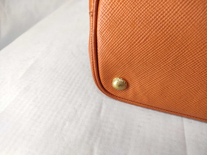 PRADA Prada Triangle Logo Plate Cuir 2-Way Saffiano Leather Handbag with White Tag 186