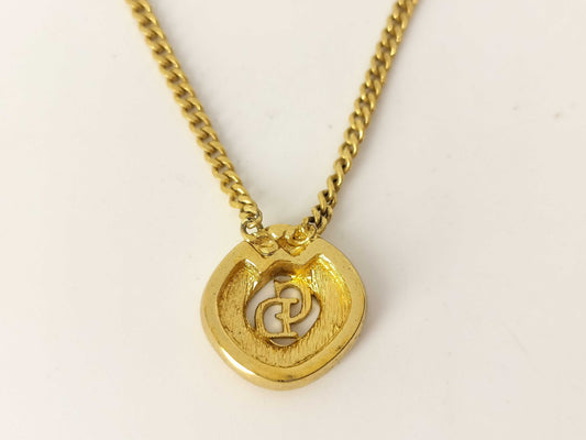 Dior CD logo rhinestone necklace