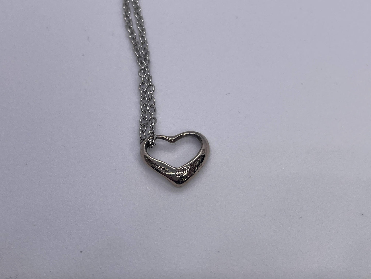 Tiffany & Co. SV925 Open Heart Necklace Pendant, Approx. 2.6g