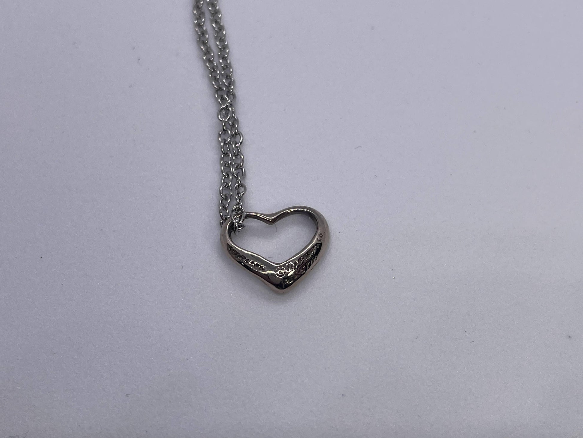 Tiffany & Co. SV925 Open Heart Necklace Pendant, Approx. 2.6g