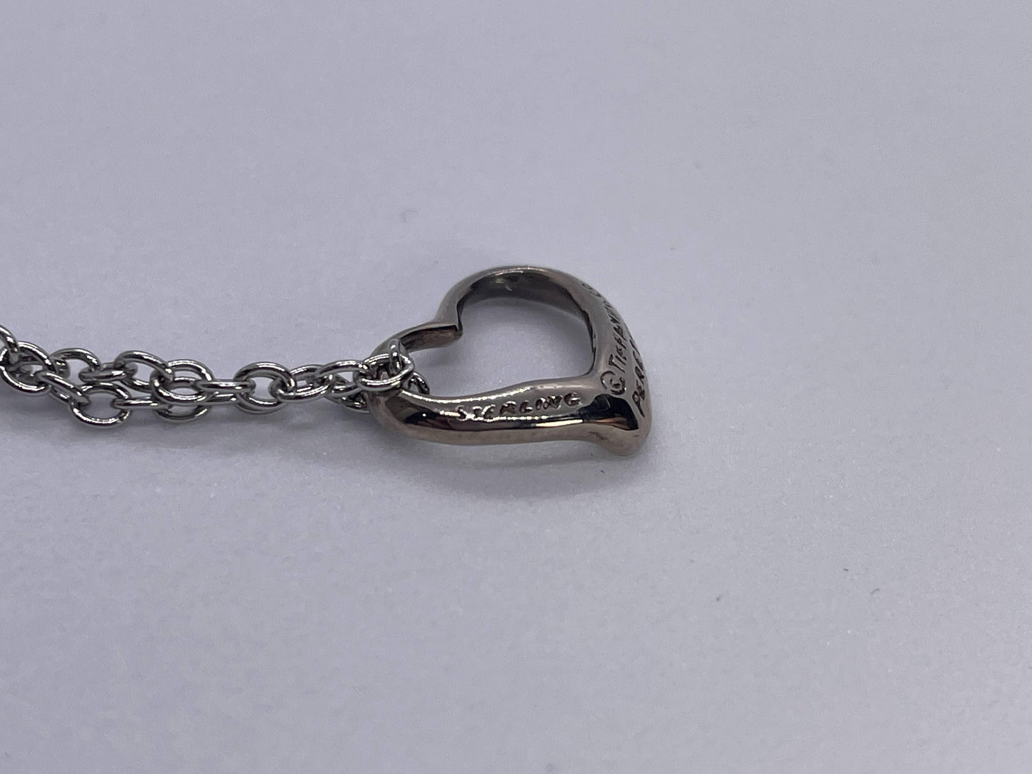 Tiffany & Co. SV925 Open Heart Necklace Pendant, Approx. 2.6g