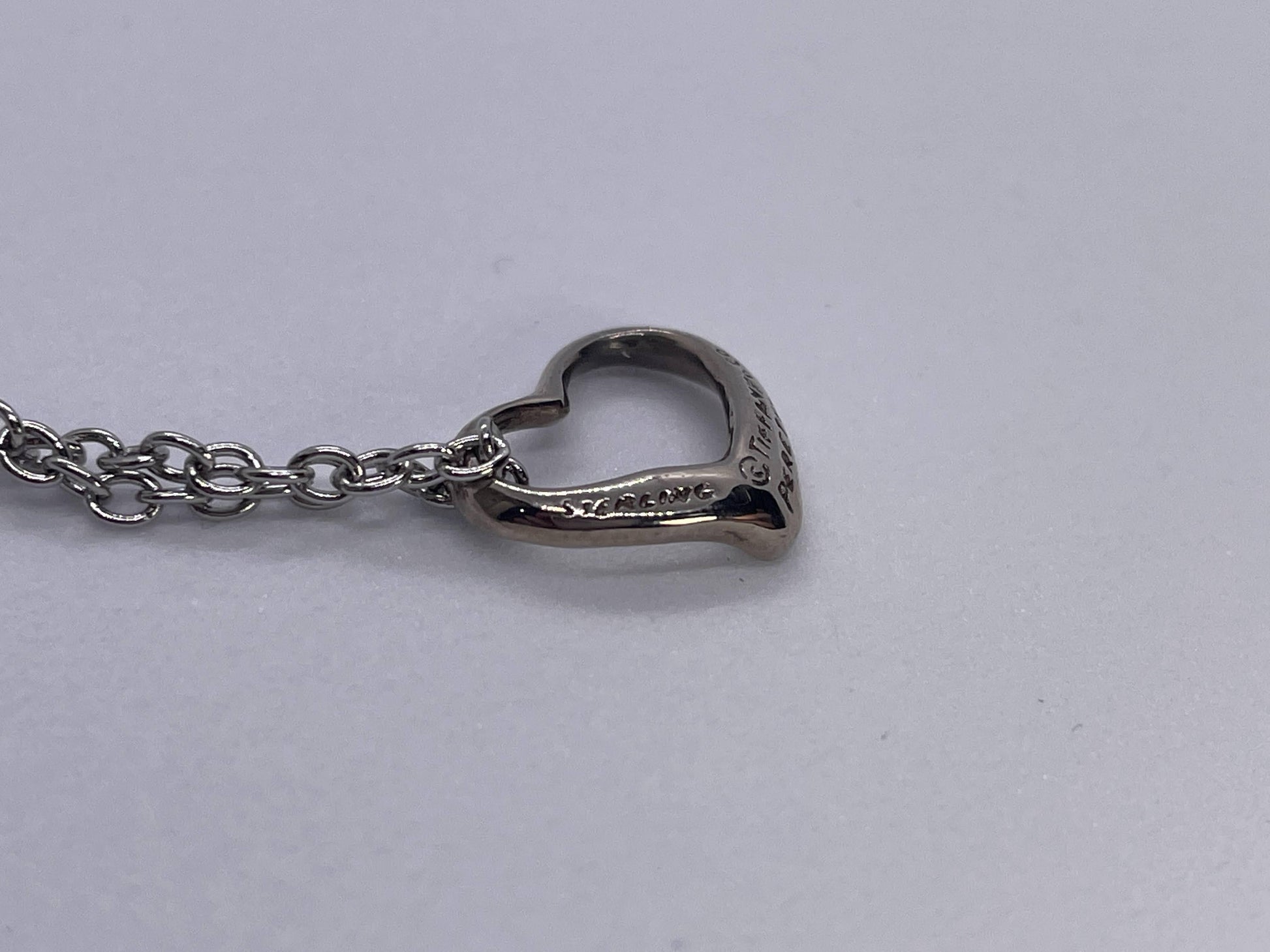 Tiffany & Co. SV925 Open Heart Necklace Pendant, Approx. 2.6g