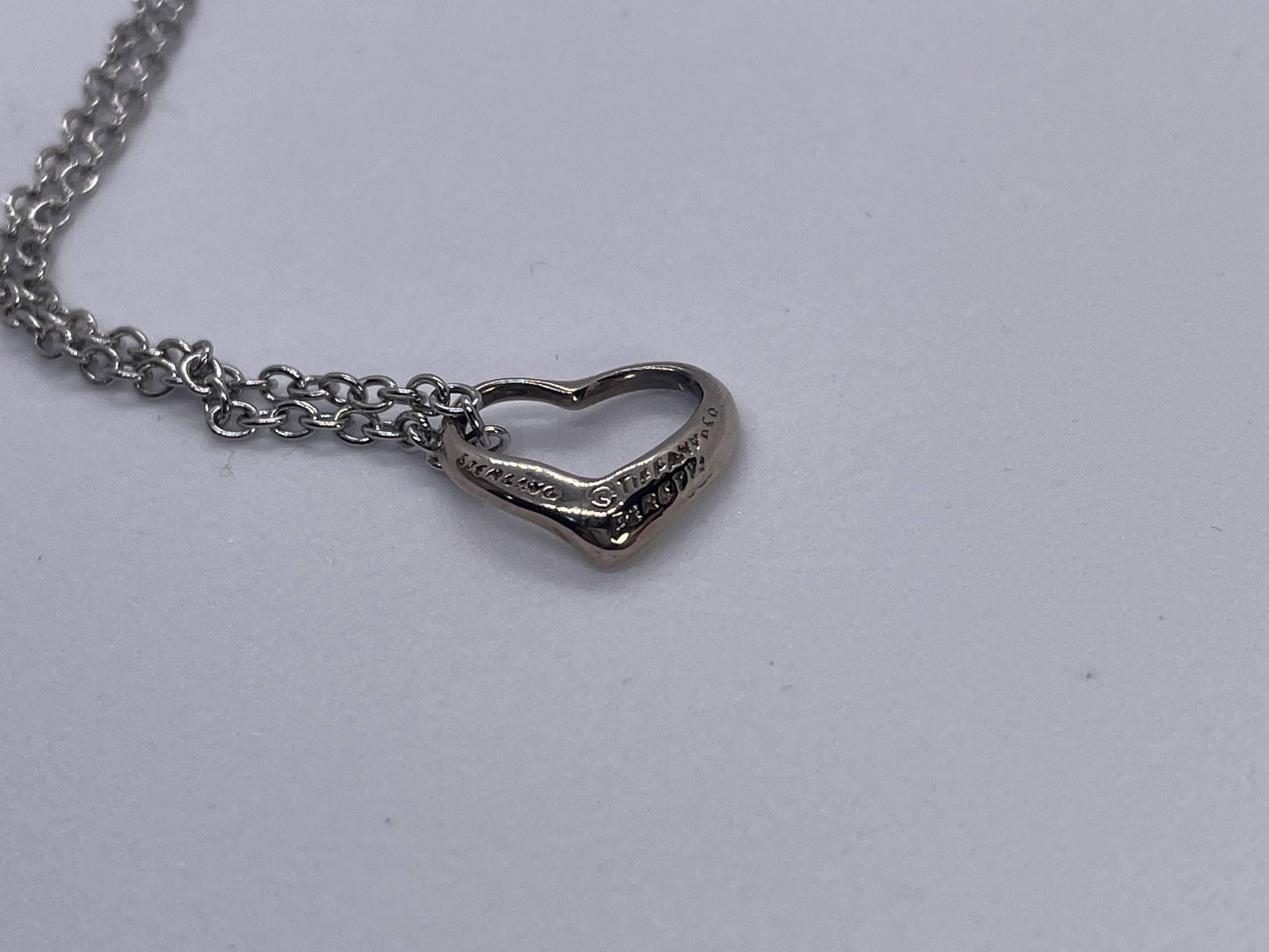 Tiffany & Co. SV925 Open Heart Necklace Pendant, Approx. 2.6g