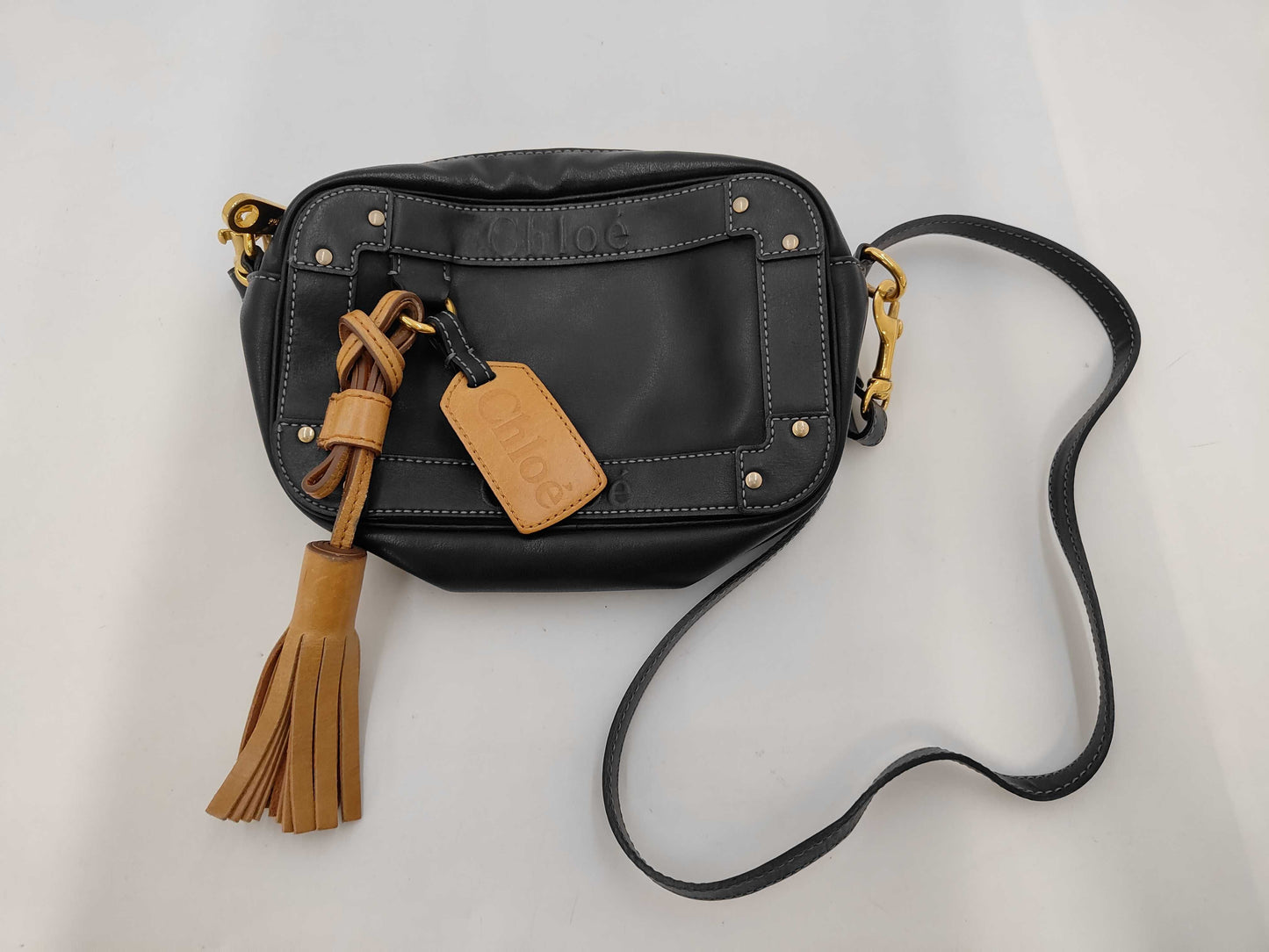 Chloe Eden Leather Shoulder Bag, Black