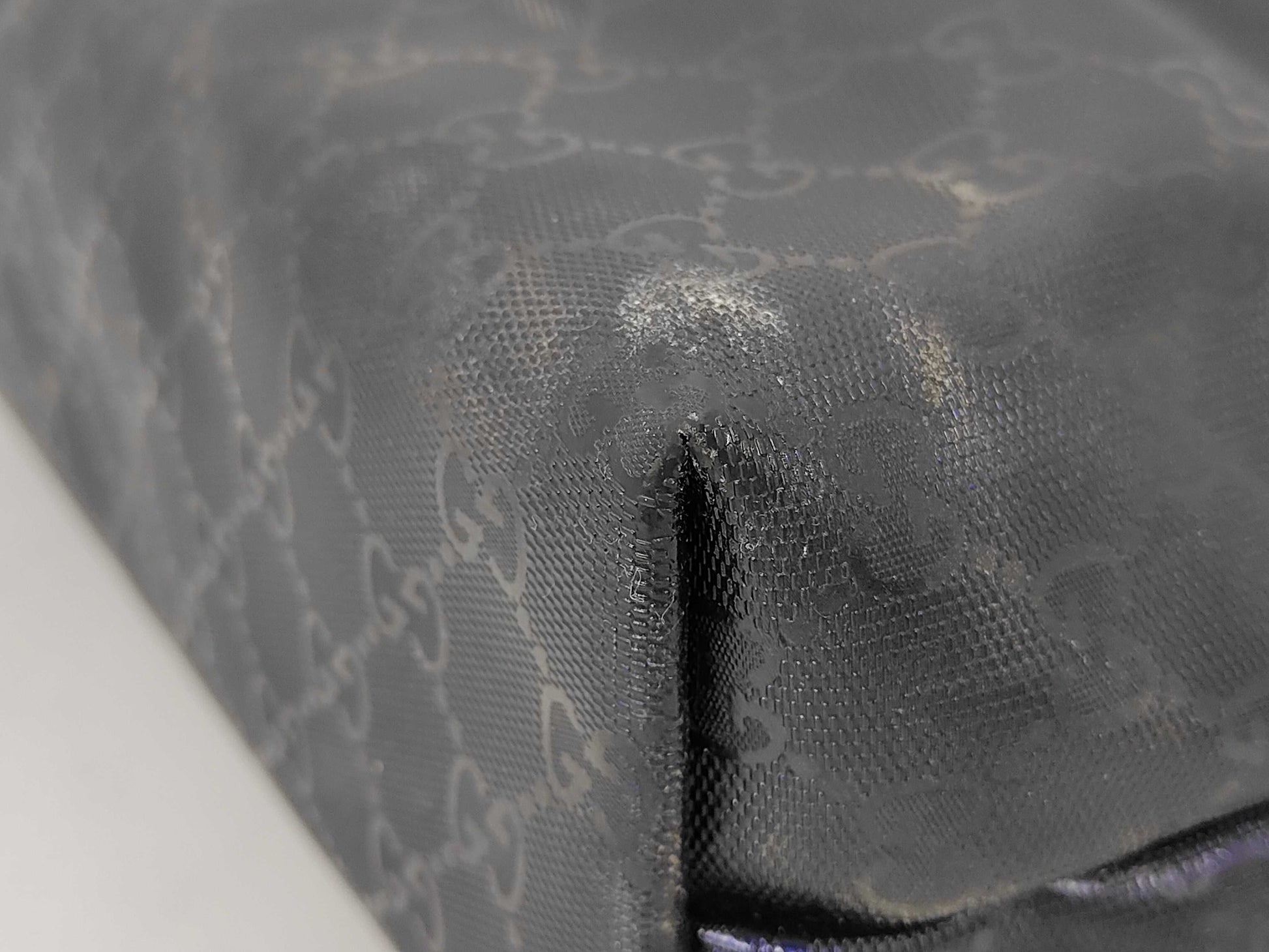 GUCCI GG Supreme 211138 Purple Navy Tote Bag