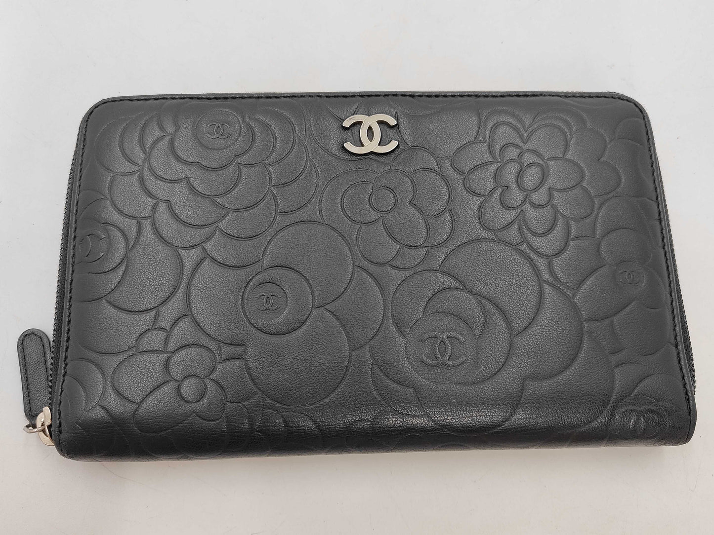 CHANEL CHANEL Organizer Camellia Coco Mark Long Wallet Leather Wallet