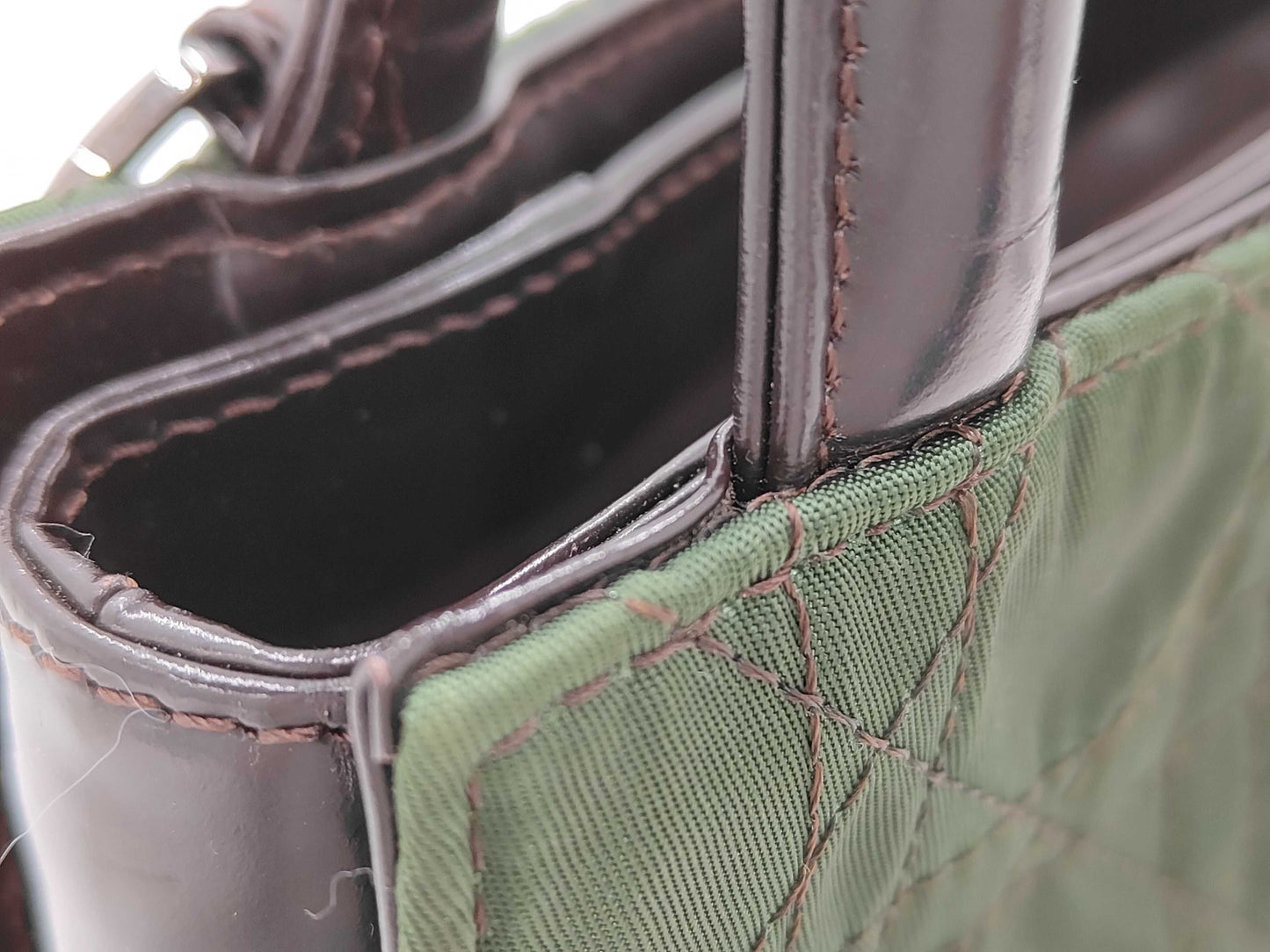 Dior Cannage Nylon Khaki Tote Bag