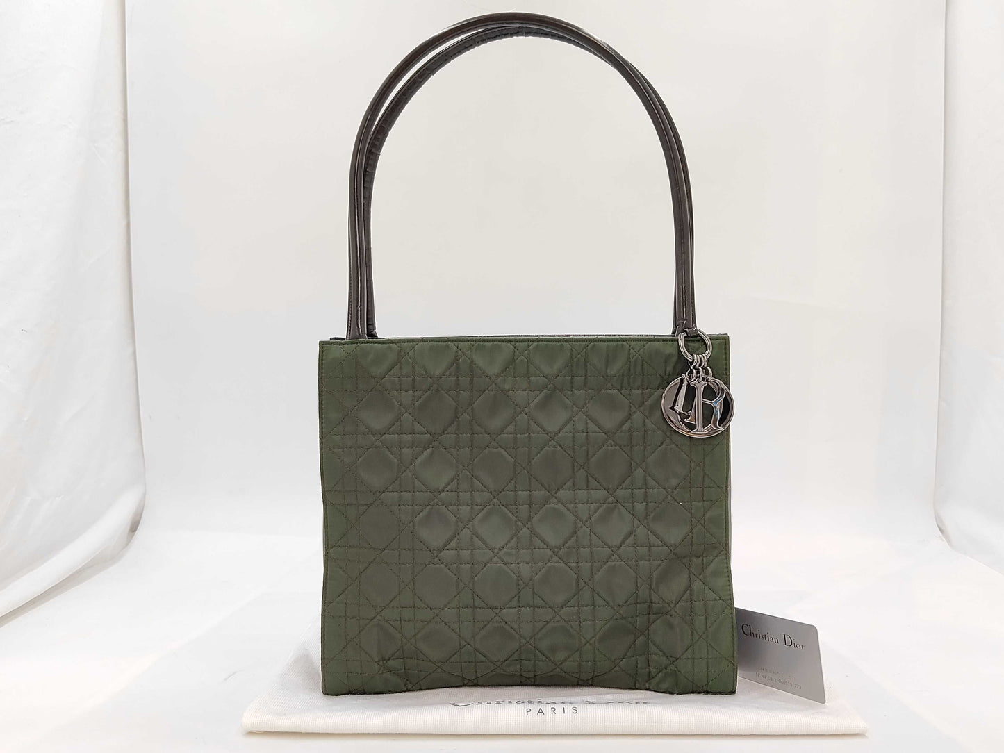 Dior Cannage Nylon Khaki Tote Bag