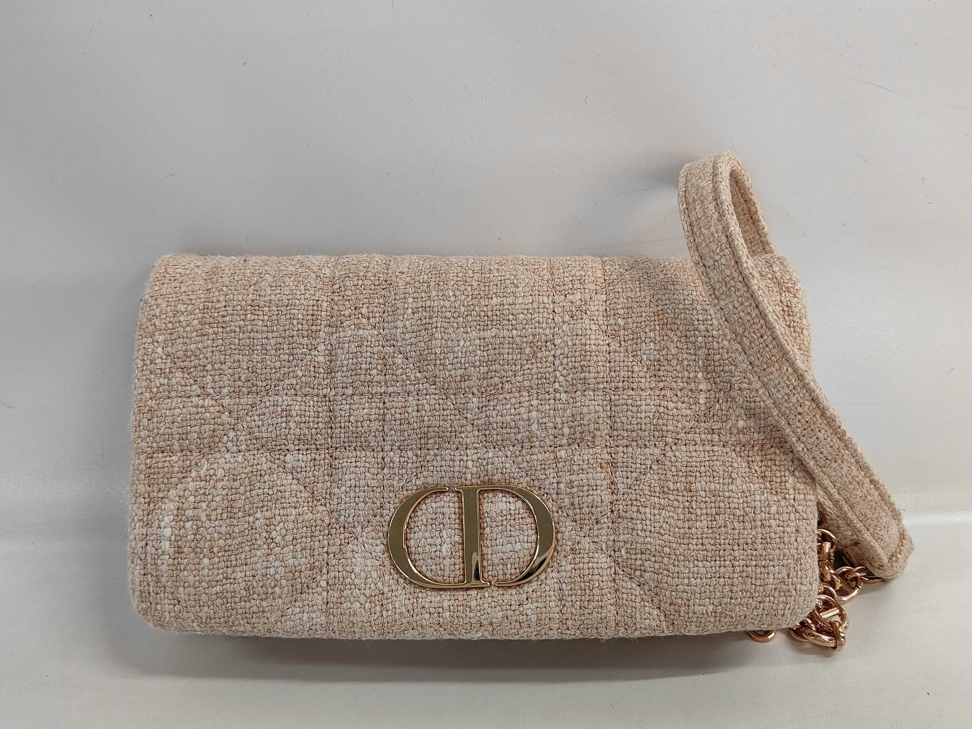 Dior Christian Dior CARO Chain Shoulder Bag Tweed Cannage Clutch Bag