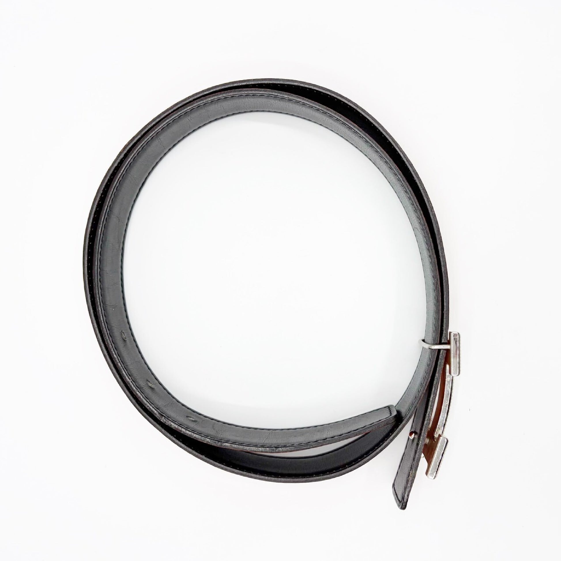 HERMES Constance 85 H Storie Leather Belt, Engraved Size M