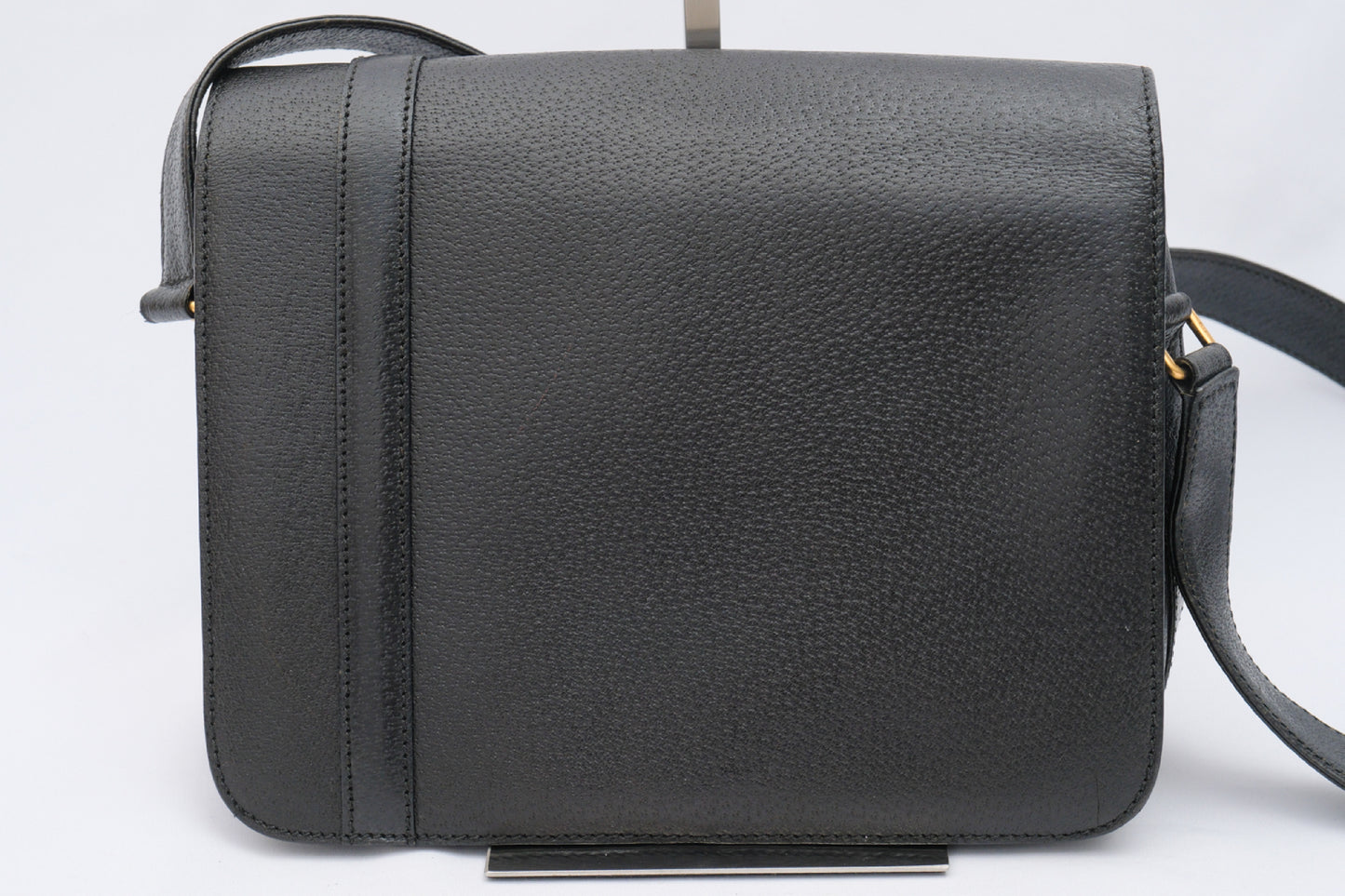 GUCCI Old Gucci Suede Saddle Bag Vintage Black Shoulder Bag