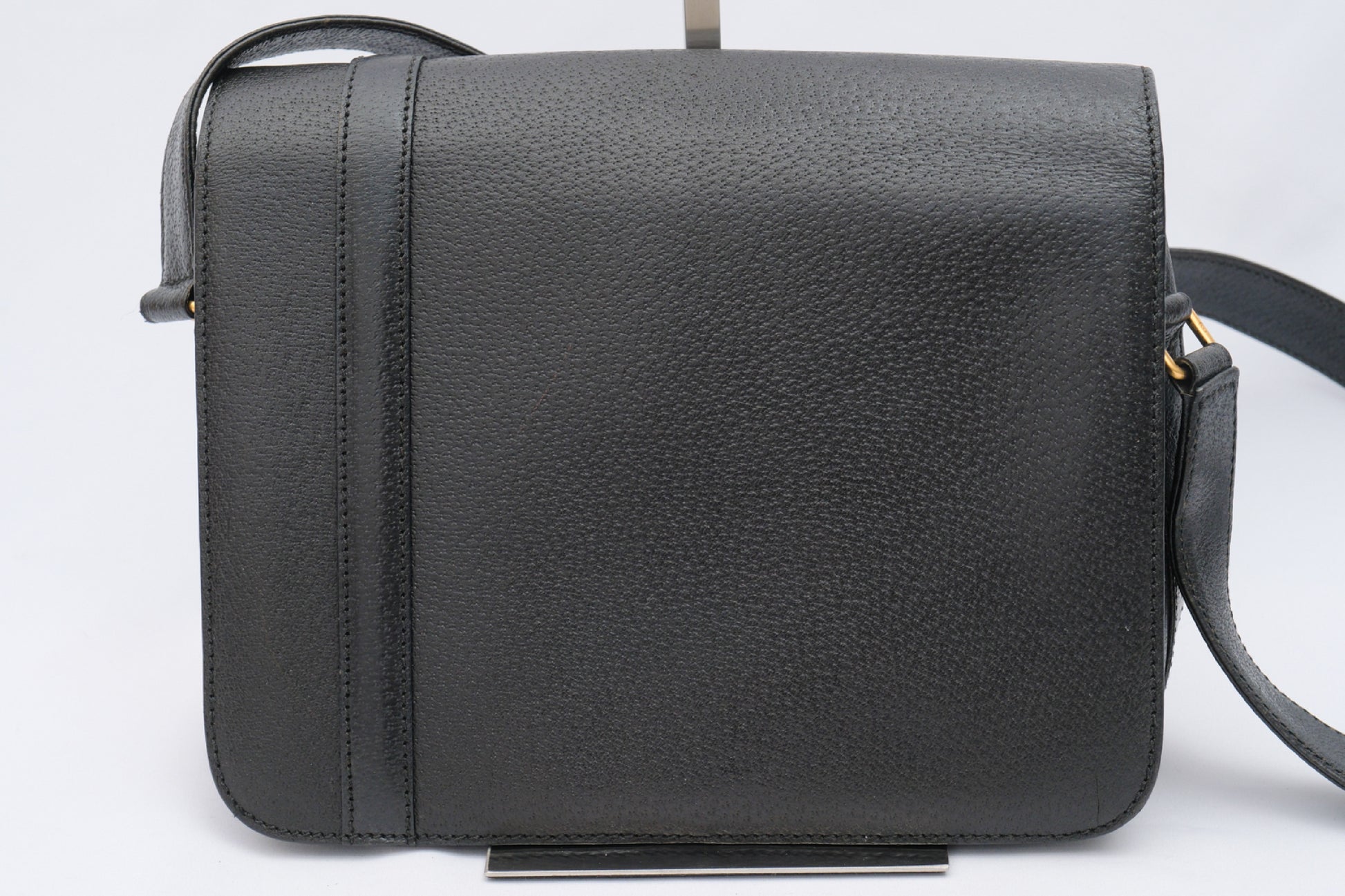 GUCCI Old Gucci Suede Saddle Bag Vintage Black Shoulder Bag