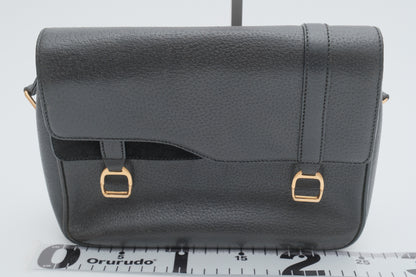 GUCCI Old Gucci Suede Saddle Bag Vintage Black Shoulder Bag