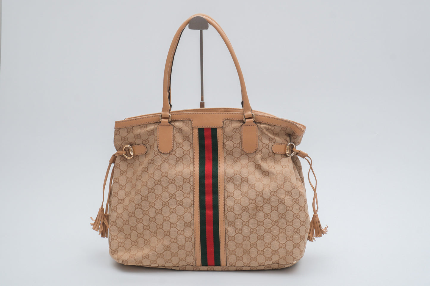 GUCCI GG Sherry Line Horsebit Tote Bag