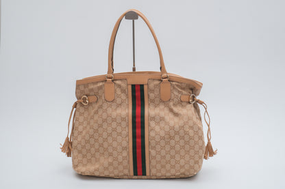 GUCCI GG Sherry Line Horsebit Tote Bag
