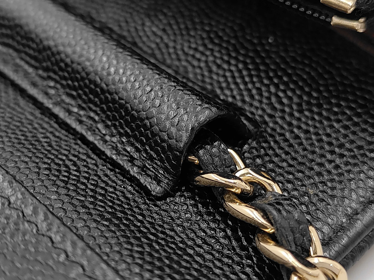 CHANEL CHANEL Black Caviar Skin Mini Matelasse Chain Shoulder Bag