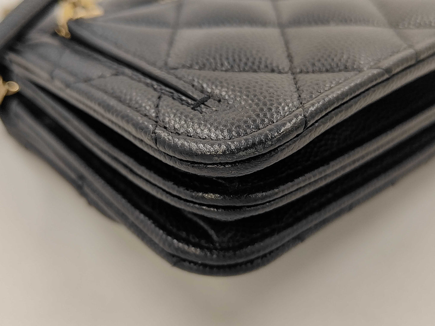 CHANEL CHANEL Black Caviar Skin Mini Matelasse Chain Shoulder Bag