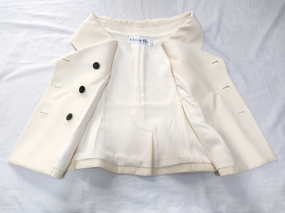 Dior Off-the-Shoulder Double-Breasted French Sleeve Jacket