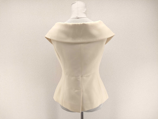 Dior Off-the-Shoulder Double-Breasted French Sleeve Jacket