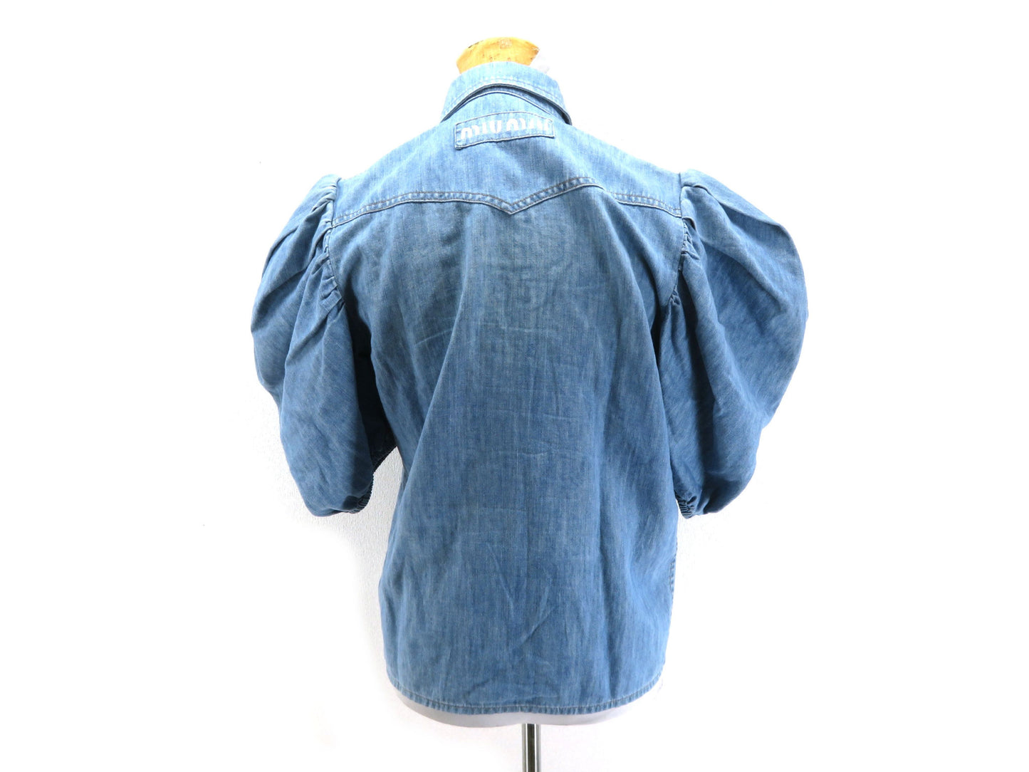 Miu Miu Bubble Sleeve Denim Shirt