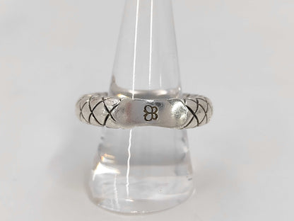 BOTTEGA VENETA Intrecciato Double Cut Silver Ring, SV925, 22.3g