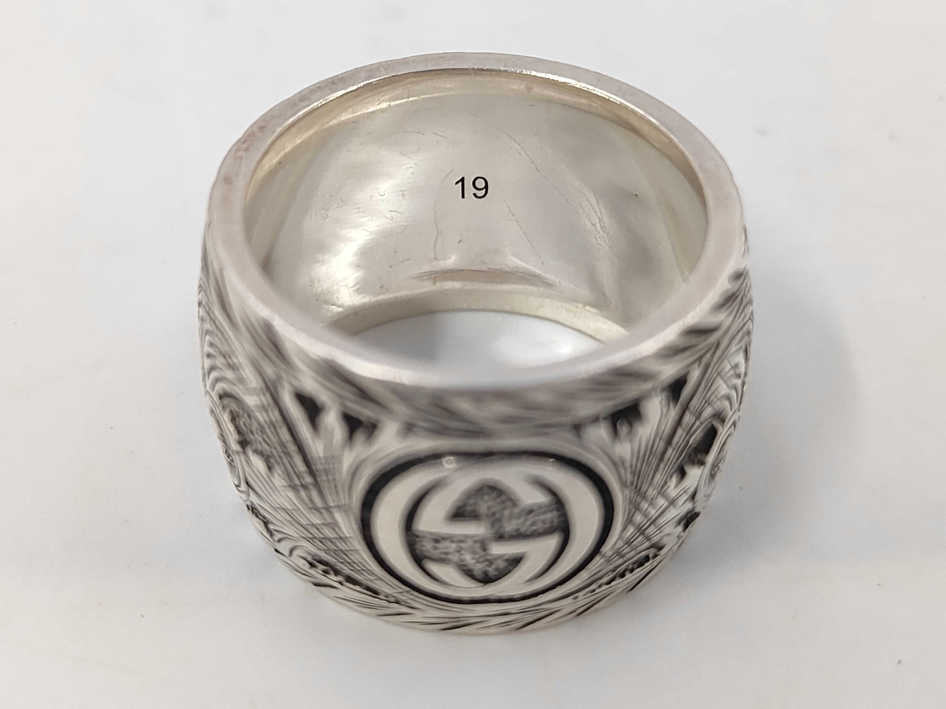 GUCCI Garden Cat Malachite 925 Ring 17.0g