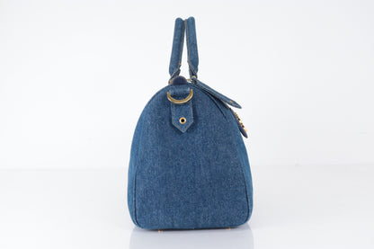 CHANEL Coco Mark Denim Boston Bag, Blue, No. 4