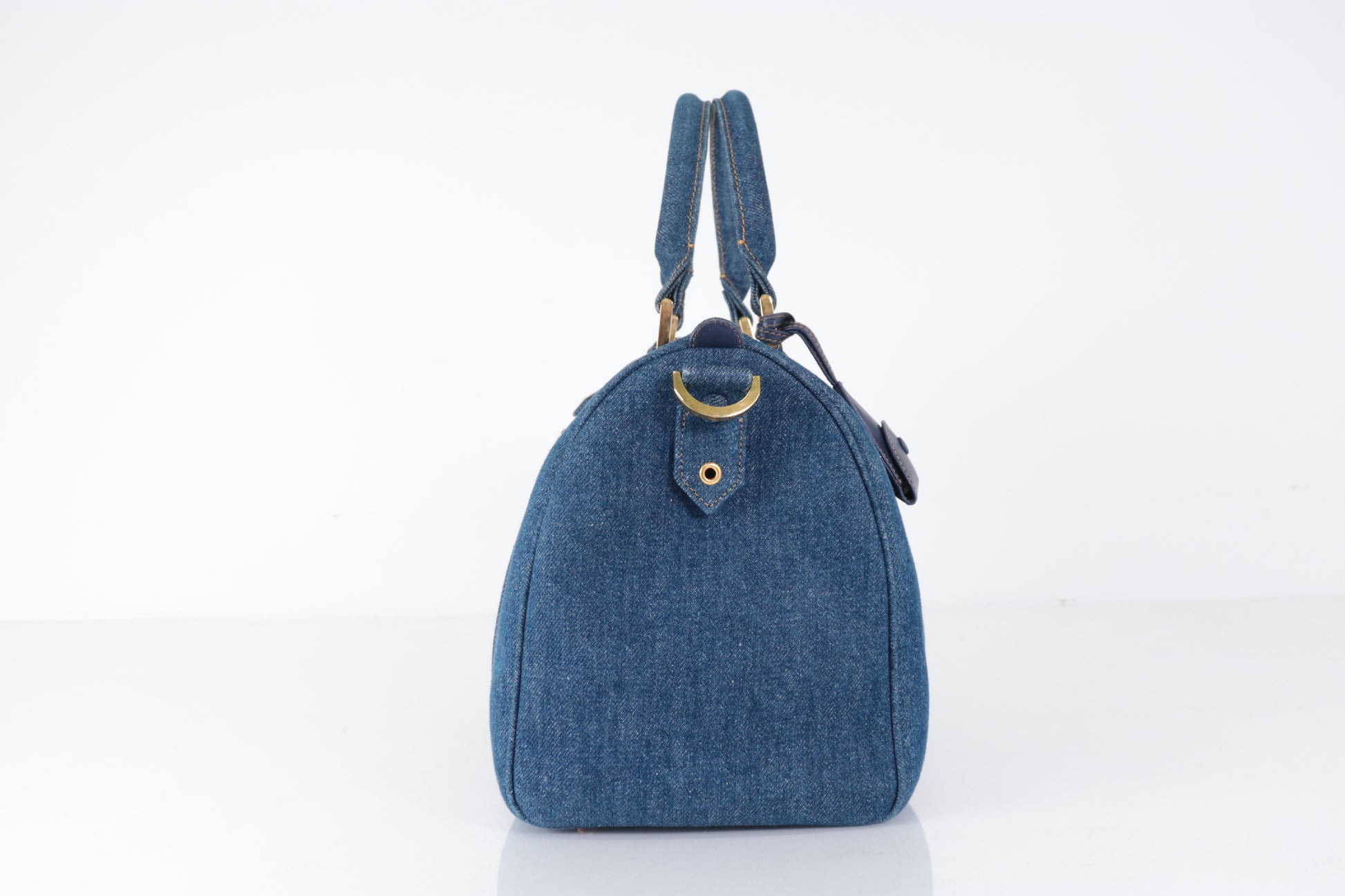 CHANEL Coco Mark Denim Boston Bag, Blue, No. 4