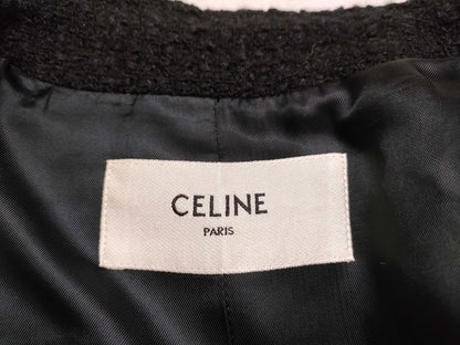 CELINE Chasseur Jacket 2V96D764L #38 Tweed Black Outer Jacket