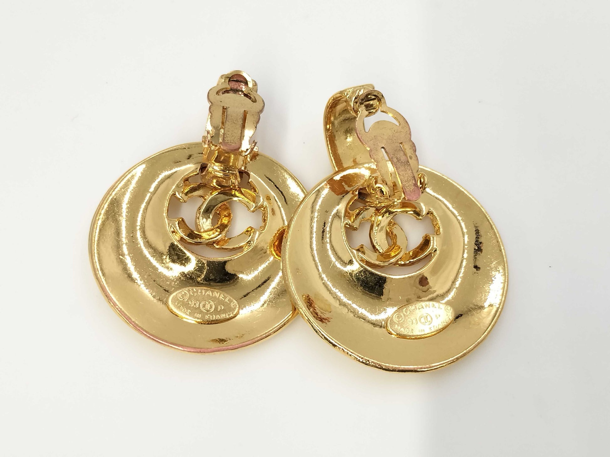 CHANEL CHANEL Earrings Coco Mark Swing Gold 93P Earrings