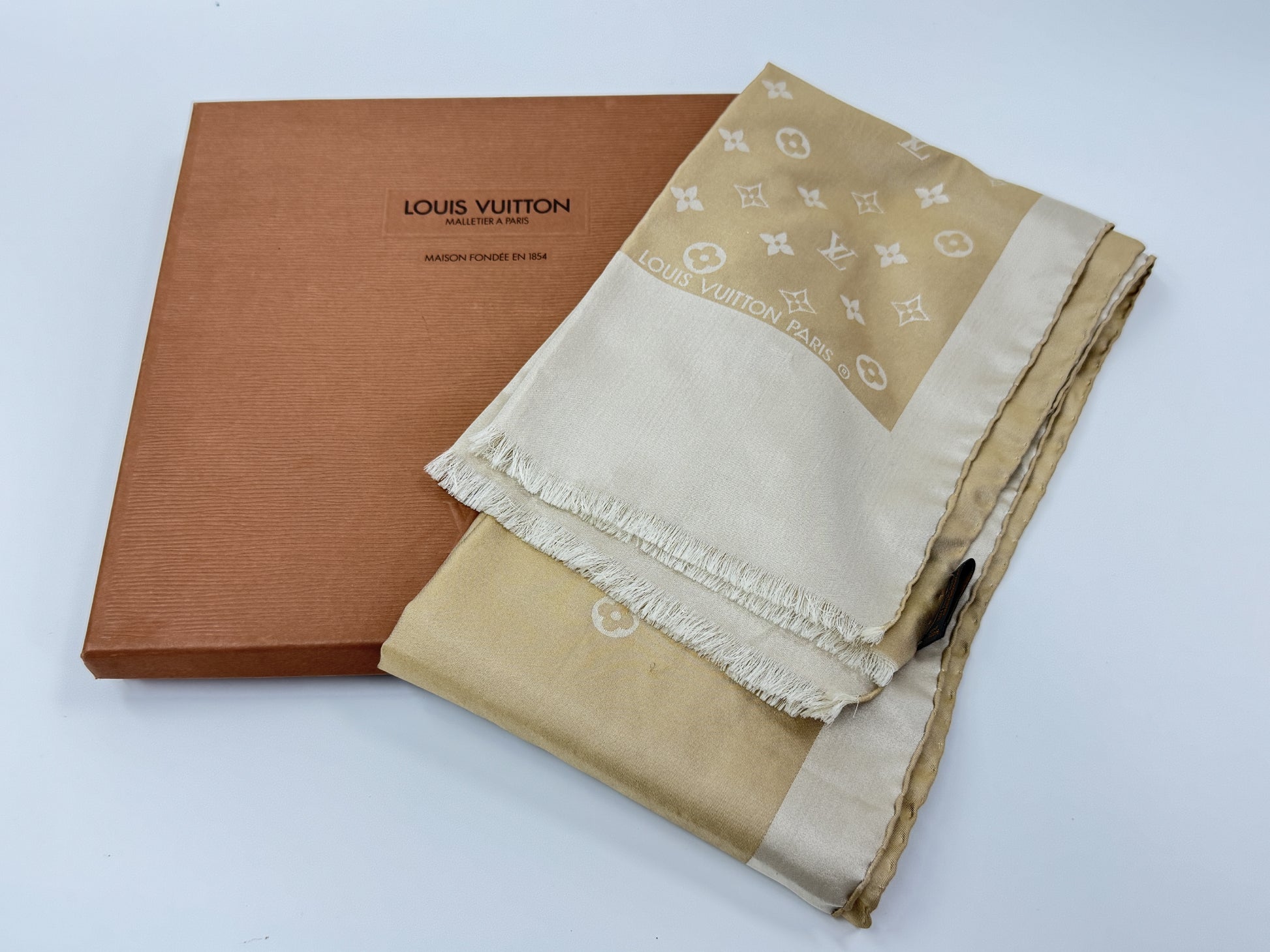 LOUIS VUITTON Silk Scarf with Tags and Box Other Accessories