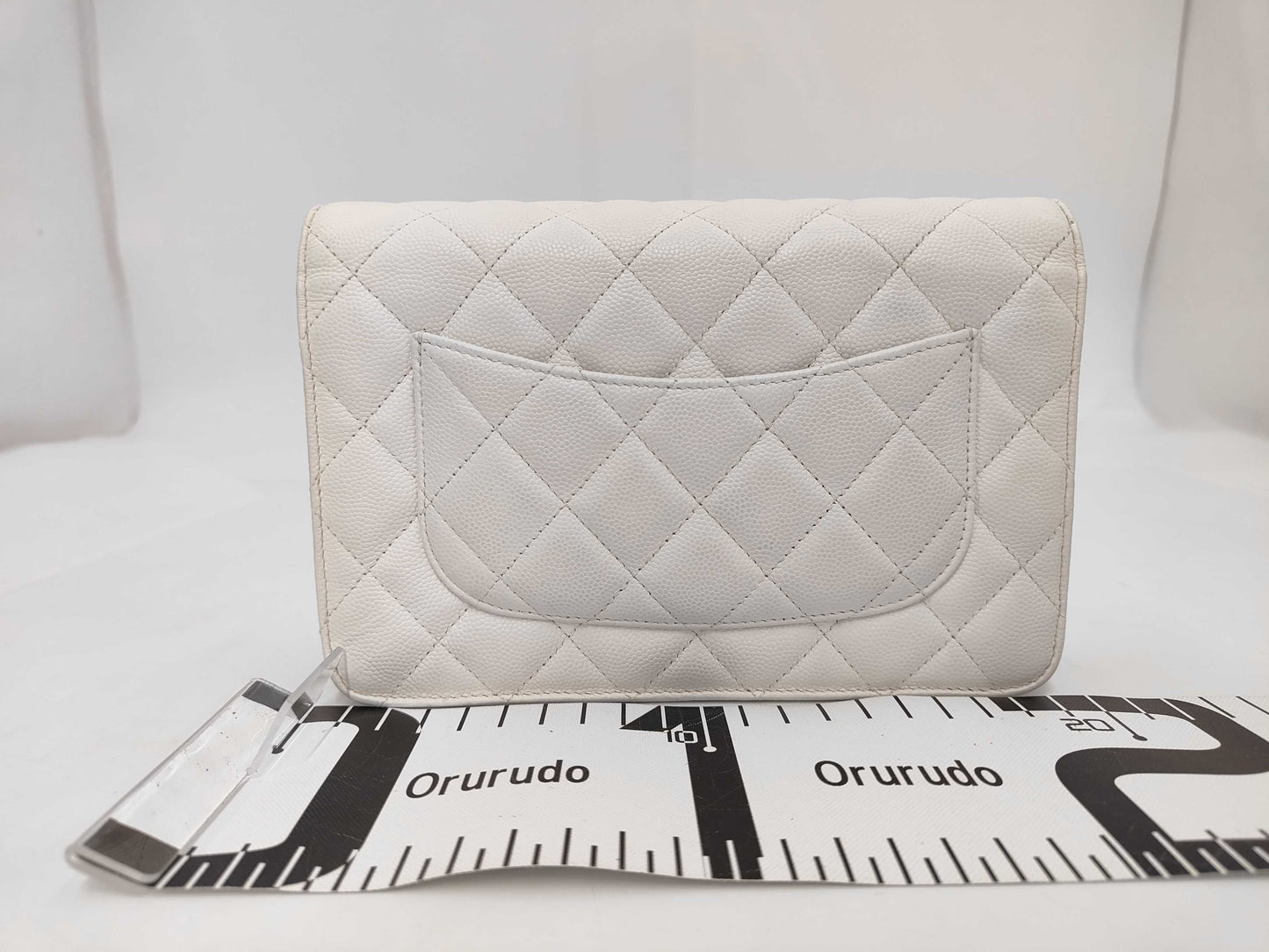 CHANEL Caviar Chain Wallet with IC Plate