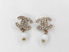 CHANEL F Pearl Coco Mark Swing Earrings