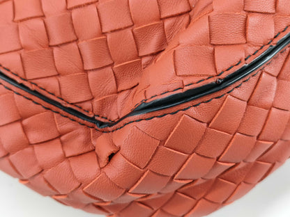 BOTTEGA VENETA Intrecciato Leather Shoulder Bag in Orange