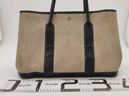 HERMES Garden Party 36 PM Toile H x Buffle Black with Silver Hardware, 2015 Handbag