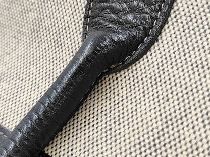 HERMES Garden Party 36 PM Toile H x Buffle Black with Silver Hardware, 2015 Handbag