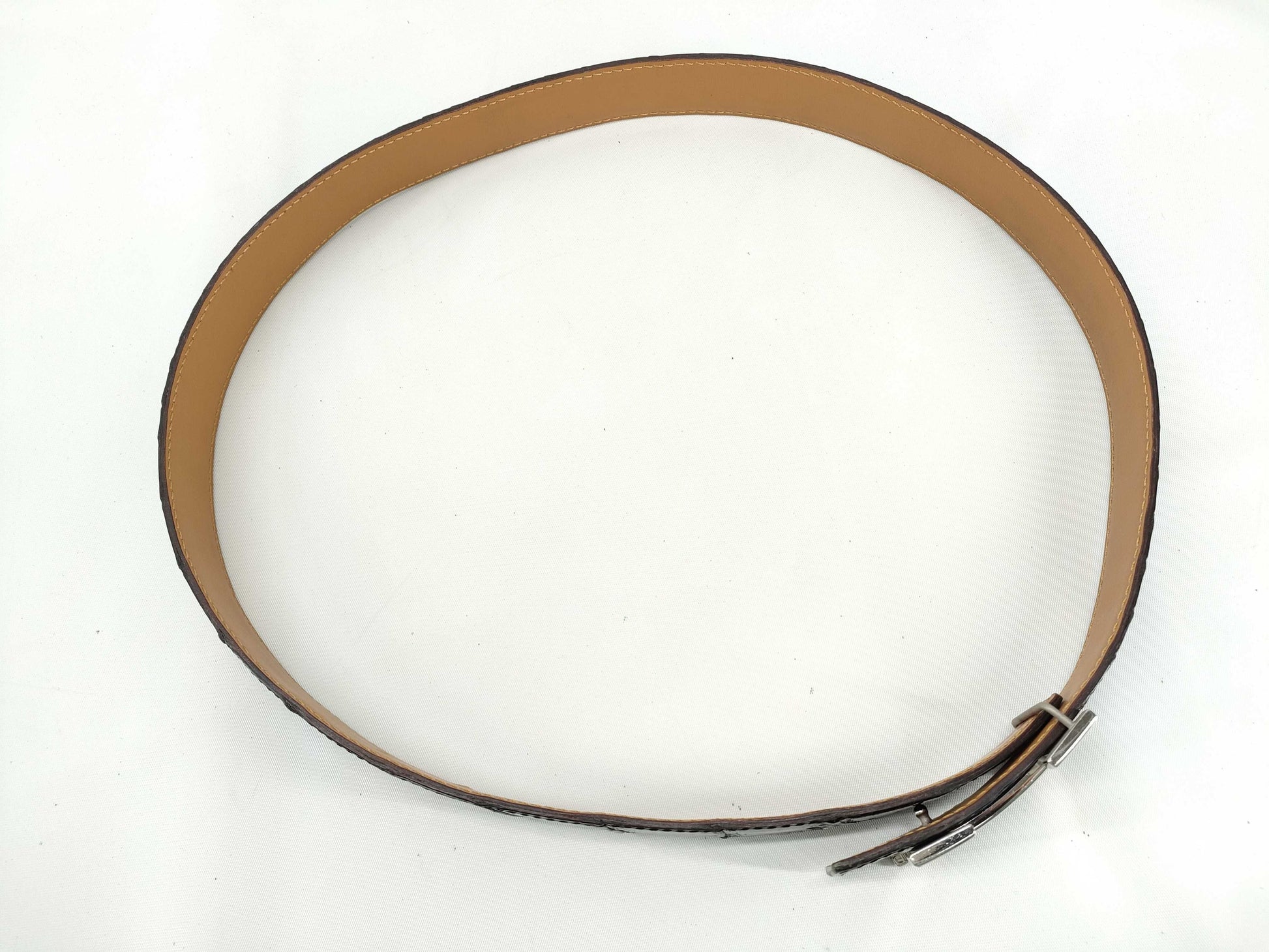 HERMES Shiny Alligator Belt Size 90 Approximately 96cm in Length H Stamp Black Belt