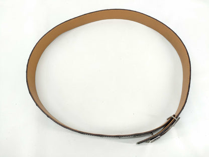 HERMES Shiny Alligator Belt Size 90 Approximately 96cm in Length H Stamp Black Belt