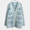 08sircus Cable Knit Mohair Cardigan, Blue/White, Size 1