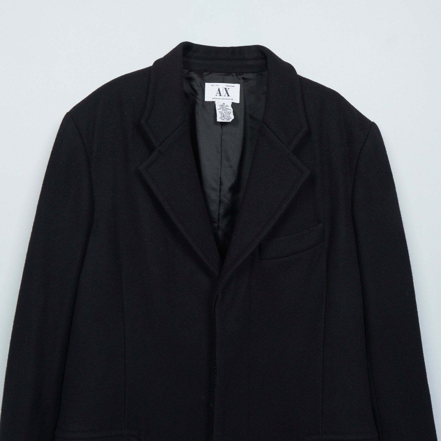 ARMANI EXCHANGE ARMANI EXCHANGE Armani Exchange Chesterfield Wool Coat, Black, Size M