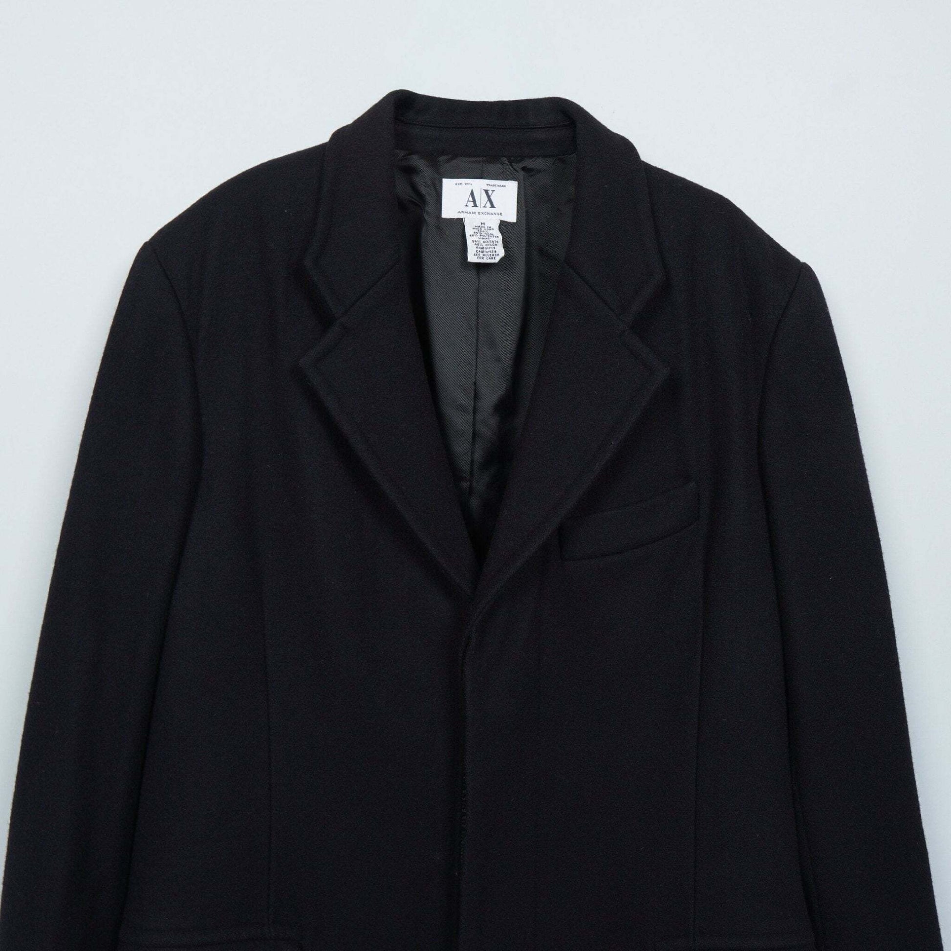 ARMANI EXCHANGE ARMANI EXCHANGE Armani Exchange Chesterfield Wool Coat, Black, Size M