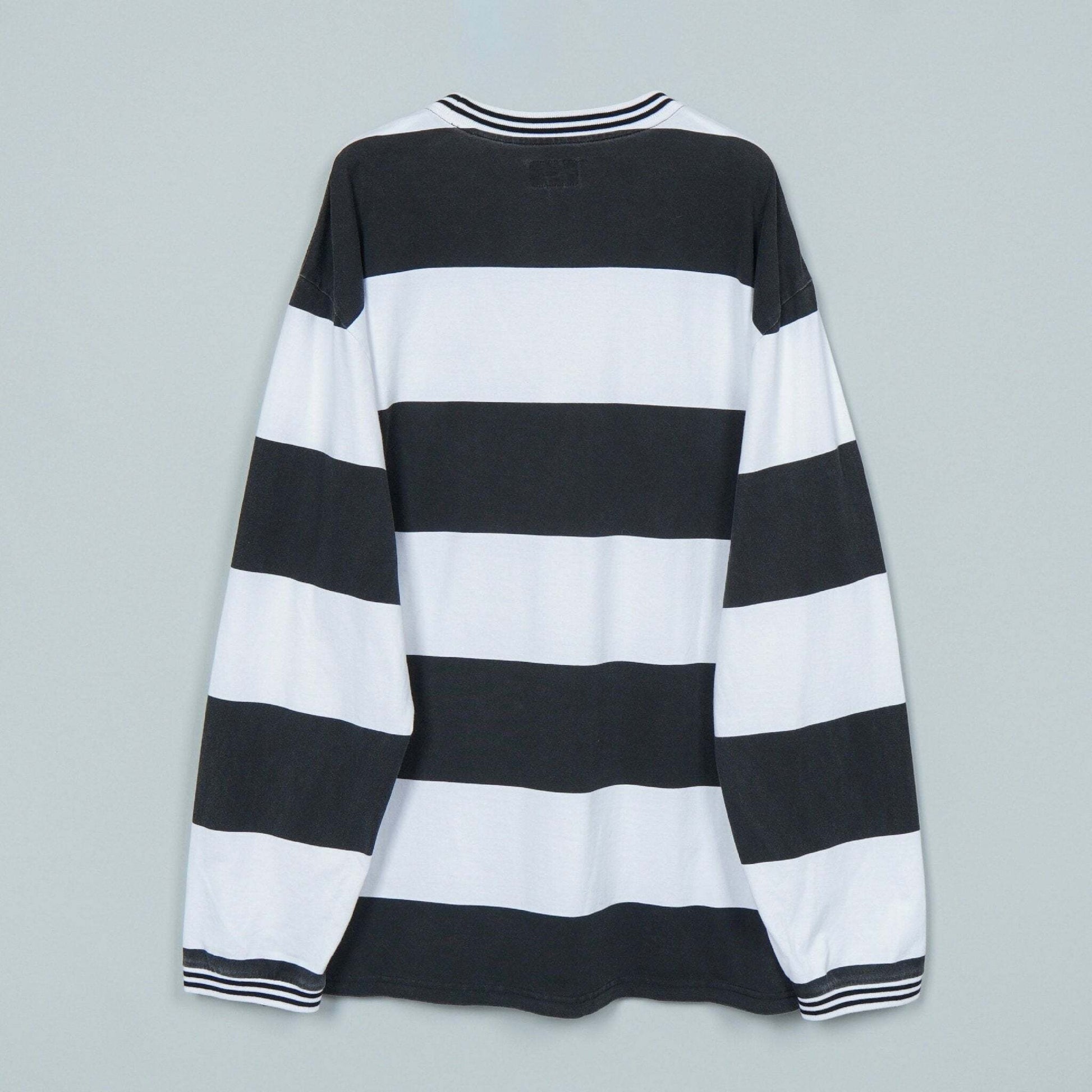 Supreme Border Print Logo Long Sleeve T-Shirt, Black/White, Size L