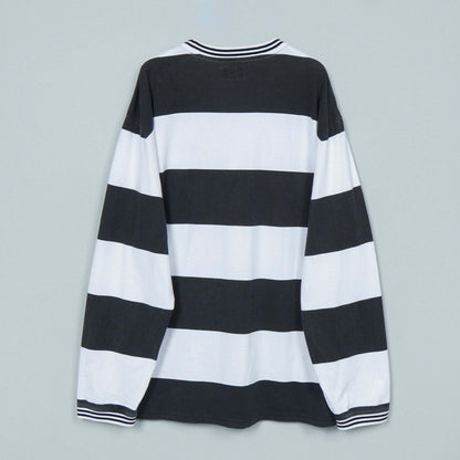 Supreme Border Print Logo Long Sleeve T-Shirt, Black/White, Size L