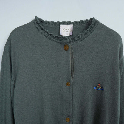 Vivienne Westwood Orb Logo Knit Cardigan, Green, Women's, Size M, Tops