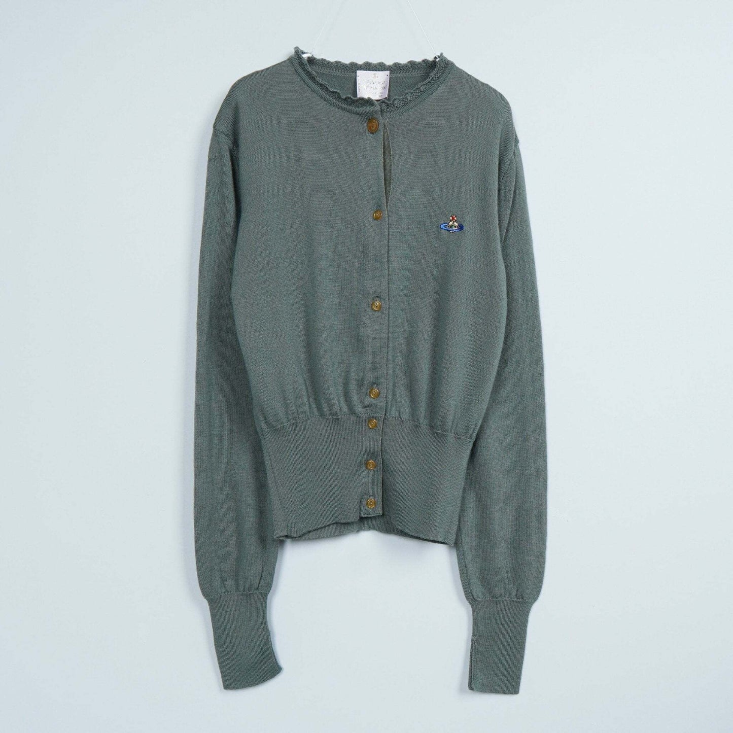 Vivienne Westwood Orb Logo Knit Cardigan, Green, Women's, Size M, Tops