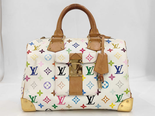 LOUIS VUITTON M92643 Multicolor Speedy 30 Bron Handbag with 2 Keys and Cloche SP1004