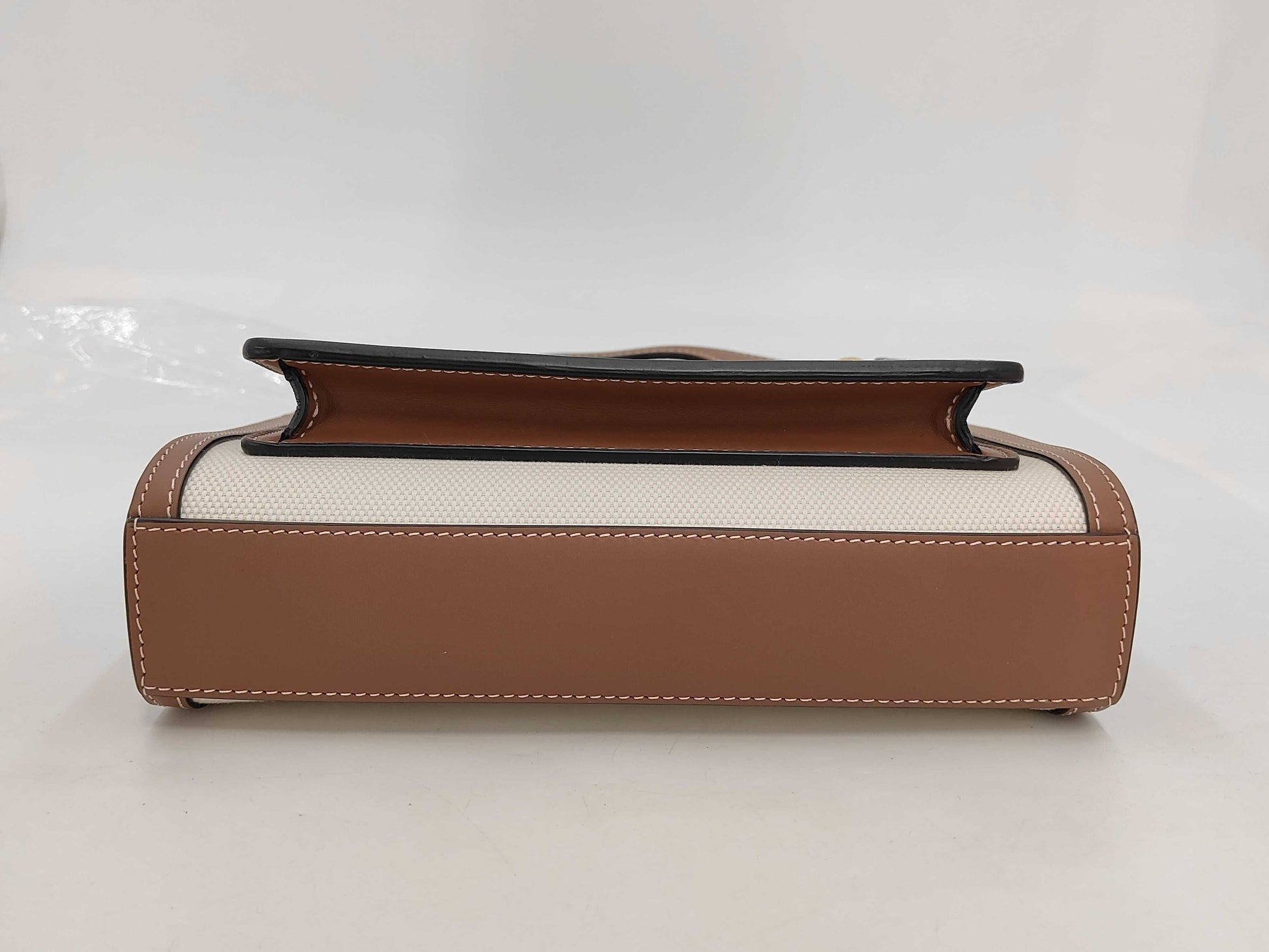 BURBERRY Canvas and Leather 2-Way Handbag in Brown and Beige, Includes Shoulder Strap and Dust Bag