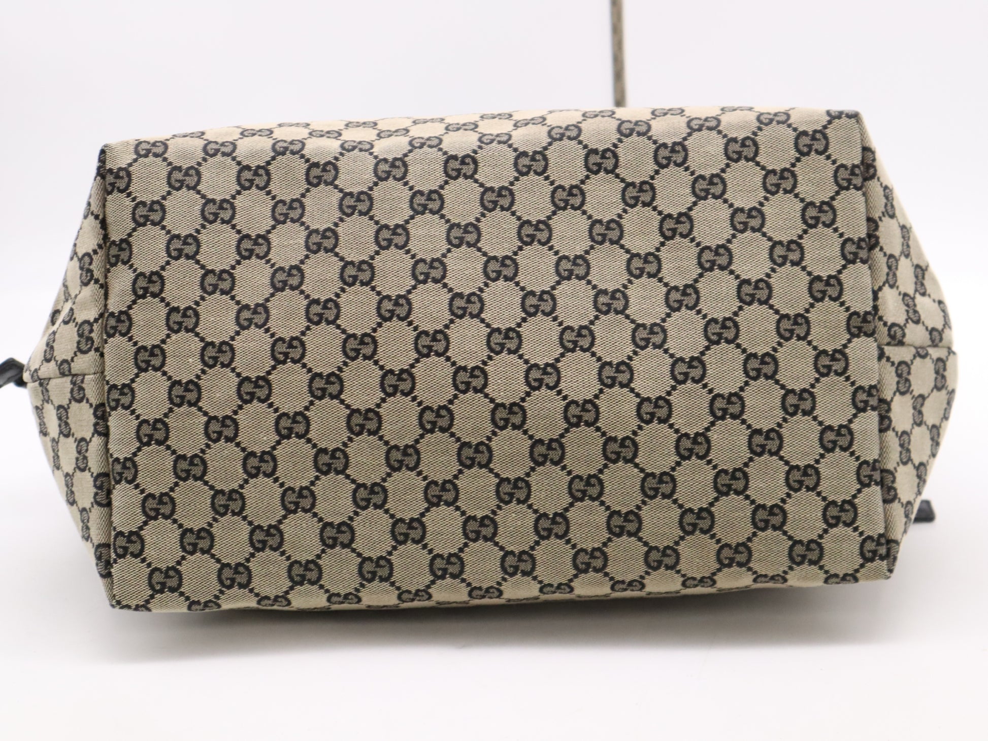 GUCCI GG Canvas Tote Bag Beige Black Tote Bag