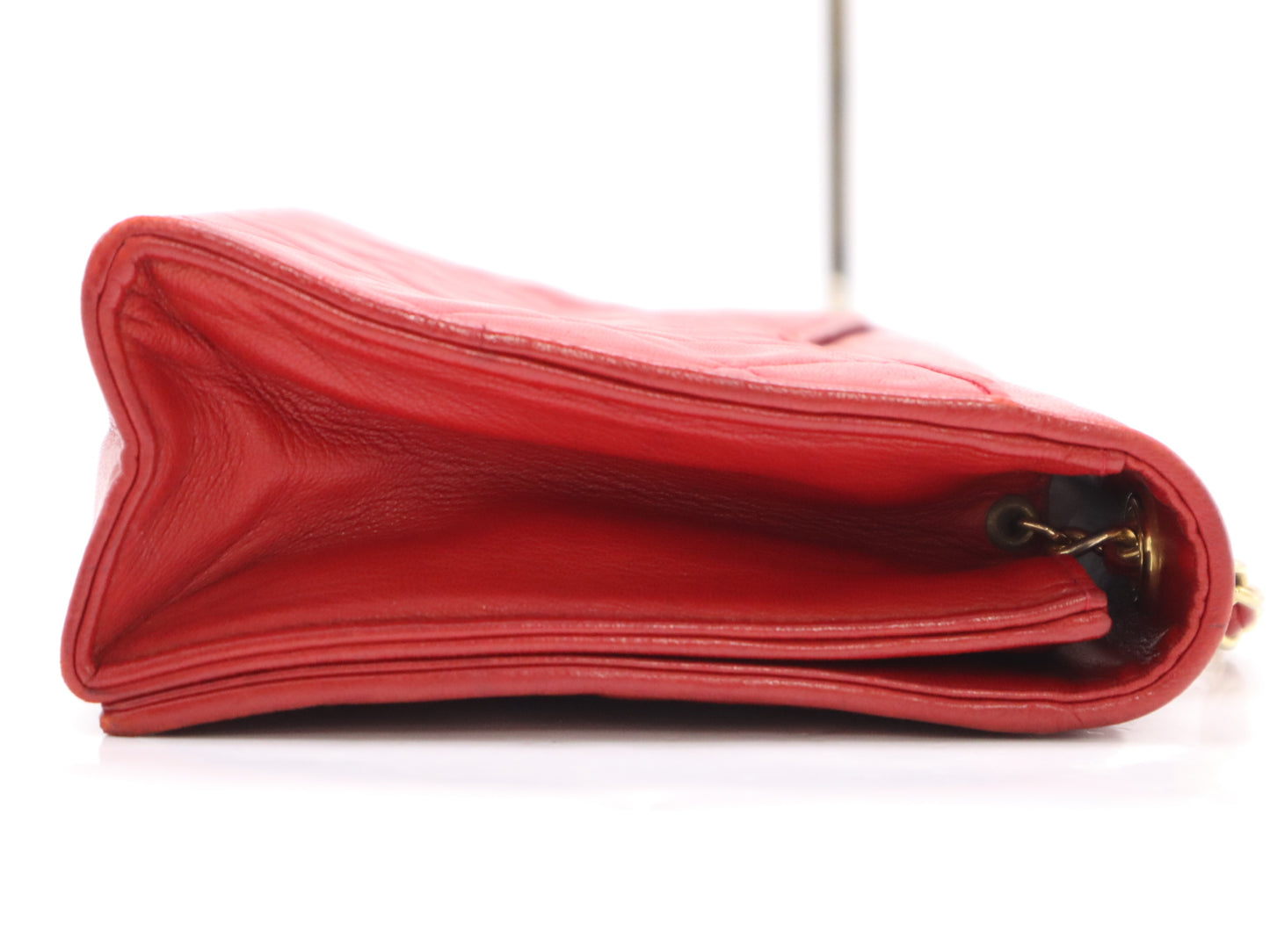 CHANEL Lambskin Matelasse 20 Chain Shoulder Bag, Red, Full Flap, S-Chain, Guarantee Card, Card, Sticker, 1302945 Shoulder Bag