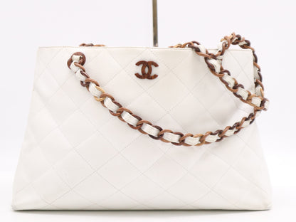  CHANEL Caviar Matelasse Chain Shoulder Bag with Wood Grain and White Seal 6498062 Shoulder Bag